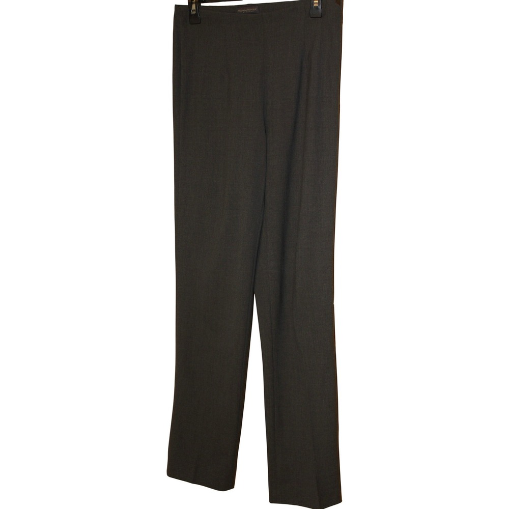 Banana Republic Italy Wool Stretch Pants Charcoal Grey Side Zip SZ‎ 6 Career EUC